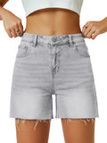 Load image into Gallery viewer, High-waisted denim shorts-Blue