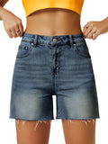 Load image into Gallery viewer, High-waisted denim shorts-Blue