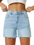 Load image into Gallery viewer, High-waisted denim shorts-Blue