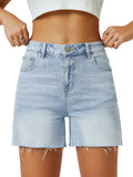 Load image into Gallery viewer, High-waisted denim shorts-Blue