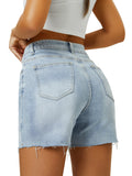Load image into Gallery viewer, High-waisted denim shorts-Blue