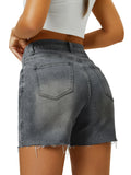 Load image into Gallery viewer, High-waisted denim shorts-Blue