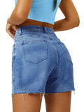 Load image into Gallery viewer, High-waisted denim shorts-Blue