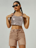 Load image into Gallery viewer, High-waisted denim shorts-Blue