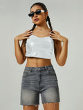 Load image into Gallery viewer, High-waisted denim shorts-Blue